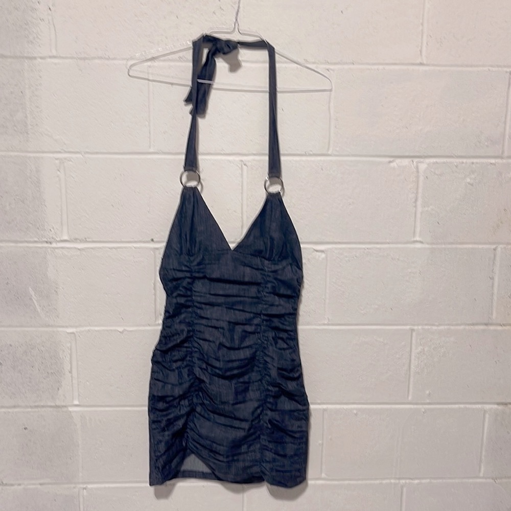 Mini denim dress